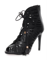 Damen Schnür Pumps Stilett; Schwarz/37