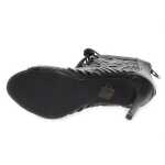 Damen Schnür Pumps Stilett; Schwarz/39