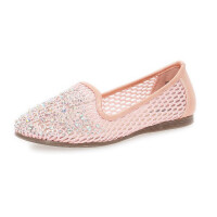 Ballerinas Damen Schuhe Glitzer Sommerschuhe, Pink/39