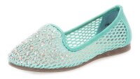 Ballerinas Damen Schuhe Glitzer Sommerschuhe, Skyblue/38