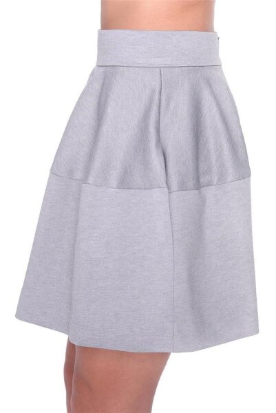 Damen Rock Minirock mit Taschen; Grau Meliert/L/40