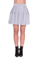 Damen Rock Minirock mit Taschen; Grau Meliert/L/40