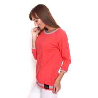 Longshirt Shirt 2 Farbig 3/4 Ärmel; Koralle/S/M 36/38