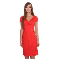 UmstandsKleid V-Ausschnitt mit Raffungen; Rot L/XL 40/42
