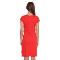 UmstandsKleid V-Ausschnitt mit Raffungen; Rot 2XL/3XL 44/46