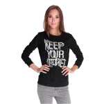 Damen Bluse Shirt mit Druck Langarmshirt;