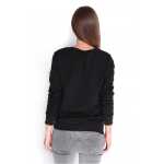 Damen Bluse Shirt mit Druck Langarmshirt;
