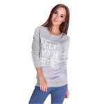 Damen Bluse Shirt mit Druck Langarmshirt;