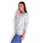 Damen Bluse Shirt mit Druck Langarmshirt;