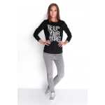 Damen Bluse Shirt mit Druck Langarmshirt;