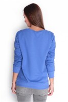 Damen Bluse Shirt mit Druck Langarmshirt; Blau/S/M