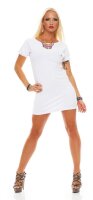 Damen Longshirt Sommer Shirt ; Weiß/S/M 36/38