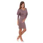 Damen Kleid Mini-Kleid mit Fledermaus Ärmel;