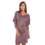 Damen Kleid Mini-Kleid mit Fledermaus Ärmel;