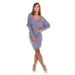 Damen Kleid Mini-Kleid mit Fledermaus Ärmel;