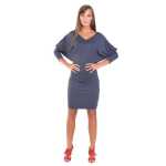 Damen Kleid Mini-Kleid mit Fledermaus Ärmel;