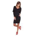 Damen Kleid Mini-Kleid mit Fledermaus Ärmel;