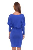 Damen Kleid Mini-Kleid mit Fledermaus Ärmel; Blau L/XL 40/42