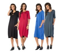 Kleid lang Top lässig geschnitten in 4 Farben Gr. S M L XL 2XL 3XL, B44