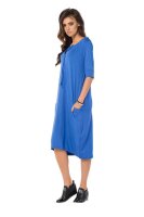 Kleid lang Top lässig geschnitten; Blau/L/XL 40/42
