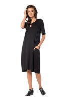 Kleid lang Top lässig geschnitten; Schwarz/M/L 38/40