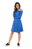 Damen Kleid klassisch Mini-Kleid Langarm; Blau S/M 36/38