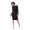 Damen Mini-Kleid klassisch Langarmkleid;