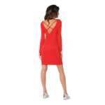 Kleid klassisch Mini-Kleid Rückenfreies Langarmkleid Top;