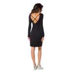 Kleid klassisch Mini-Kleid Rückenfreies Langarmkleid Top;