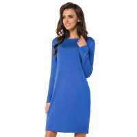 Kleid klassisch Mini-Kleid Rückenfreies Langarmkleid Top; Blau S/M 36/38