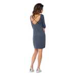 Kleid klassisch Mini-Kleid Rückenfreies Langarmkleid Top; Grafit S/M 36/38
