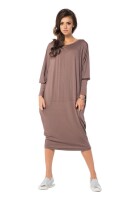 Damen Kleid weit geschnitten Top; Cappuccino/2XL/3XL 44/46