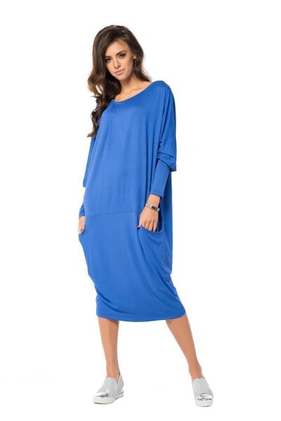 Damen Kleid weit geschnitten Top; Blau/S/M 36/38