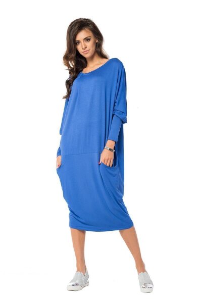 Damen Kleid weit geschnitten Top; Blau/M/L 38/40