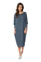 Damen Kleid weit geschnitten Top; Grafit/L/XL 40/42