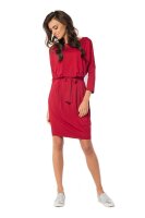 Damen Kleid mit Kordel Elegant 3/4 Arm Stylisch;