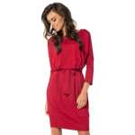 Damen Kleid mit Kordel Elegant 3/4 Arm Stylisch;...