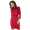 Damen Kleid mit Kordel Elegant 3/4 Arm Stylisch; Bordo/M/L 38/40