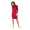 Damen Kleid mit Kordel Elegant 3/4 Arm Stylisch; Bordo/M/L 38/40