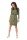 Damen Kleid mit Kordel Elegant 3/4 Arm Stylisch; Khaki/S/M 36/38