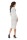 Damen Kleid lang 2 Farbig Elegant Langarmkleid; Grau Meliert/M/L 38/40