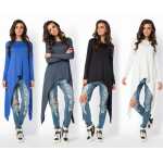 Longshirt mit verlängerte Saumenden Asymmetrisch;