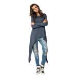 Longshirt mit verlängerte Saumenden Asymmetrisch;