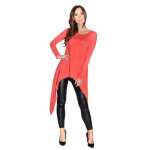 Longshirt mit verlängerte Saumenden Asymmetrisch;