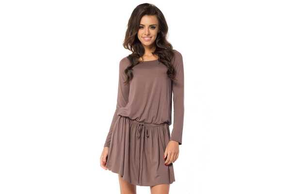 Damen Minikleid Klassisch; Cappuccino/2XL/3XL 44/46