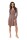 MiniKleid mit Überlappender V-Ausschnitt Langarm; Cappuccino XL/2XL 42/44