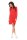 MiniKleid Überlappende Raffung Rundhals Langarm; Rot/M/L 38/40