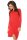 MiniKleid Überlappende Raffung Rundhals Langarm; Rot/2XL/3XL 44/46