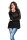 Damen Pullover Strickpullover Pulli Rundhals; Schwarz S/M 36/38