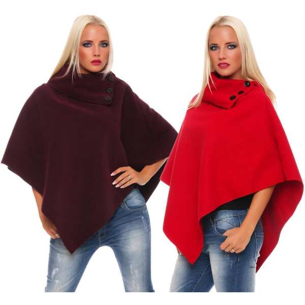 Damen Umhang Mantel Poncho Strickpullover Pullover Cardigan Sweater Stehkragen;